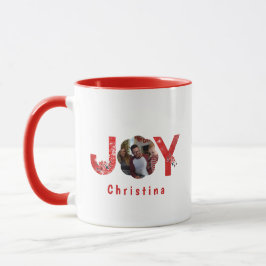 Elegant Red 1 Foto Joy Simple Custom Christmas Tasse