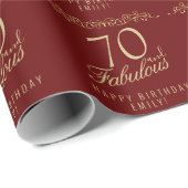 Elegant Red 70 und fabelhaft 70. Geburtstag Geschenkpapier (Rolleneckpunkt)