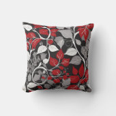Elegant Red and Black Leaf Design Kissen (Vorderseite)