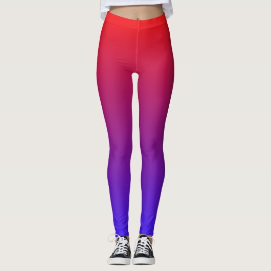 Elegant Red And Bluo, Colorful Leggings (Vorderseite)