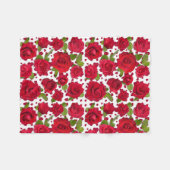 Elegant Red And Dark Pink Floral Roses Pattern Fleecedecke (Vorderseite (Horizontal))