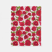 Elegant Red And Dark Pink Floral Roses Pattern Fleecedecke (Vorderseite)