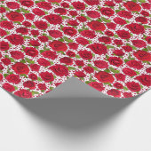 Elegant Red And Dark Pink Floral Roses Pattern Geschenkpapier (Ecke)