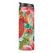 Elegant Red and Gold Christmas Floral Tumbler Thermosbecher (Nach rechts gedreht)