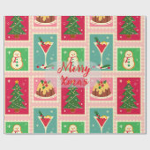 Elegant Red and Gold Festive Holiday Gift Geschenkpapier (Flach)