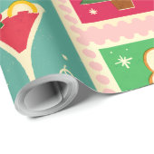 Elegant Red and Gold Festive Holiday Gift Geschenkpapier (Rolleneckpunkt)