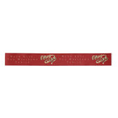 Elegant Red and Gold Look Script Frohe Weihnachten Satinband (Vorderseite)