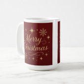 Elegant Red and Gold Merry Christmas Festive Kaffeetasse (Vorderseite Links)
