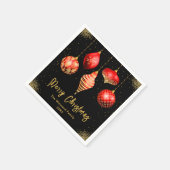 Elegant Red and Gold Ornament Christmas Serviette (Ecke)