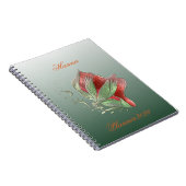 Elegant Red and Green Spiral Notebook Notizblock (Rechte Seite)