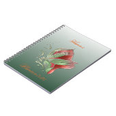 Elegant Red and Green Spiral Notebook Notizblock (Linke Seite)