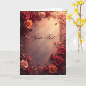 Elegant Red and Pink Wedding Roses Karte (Gelbe Blume)