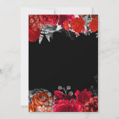 Elegant Red and Silver Flowers Birthday Party Dankeskarte (Rückseite)