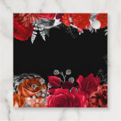 Elegant Red and Silver Flowers Birthday Party Geschenkanhänger (Rückseite)