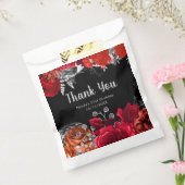 Elegant Red and Silver Flowers Birthday Party Geschenktütchen (Versiegelt)