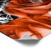 Elegant Red and Silver Flowers Sweet Sixteen Poster (Ecke)