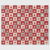 Elegant red and white merry Christmas Geschenkpapier (Flach)