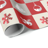 Elegant red and white merry Christmas  Geschenkpapier (Rolleneckpunkt)