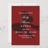 Elegant Red Baby Shower Invitation  Einladung (Vorderseite)