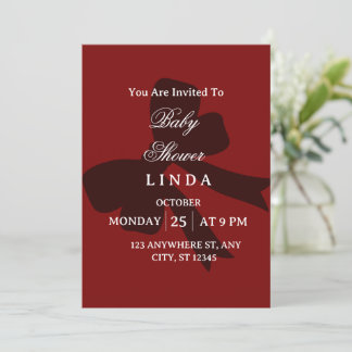 Elegant Red Baby Shower Invitation Einladung