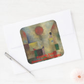 Elegant "Red Balloon" Custom Quadratischer Aufkleber (Umschlag)