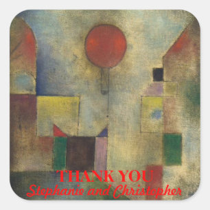 Elegant "Red Balloon" Custom Quadratischer Aufkleber
