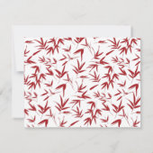 Elegant Red Bamboo & Double Happy Chinese Save The Date (Rückseite)