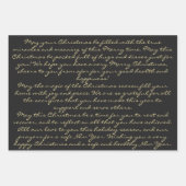 Elegant Red Black Gold Handgeschriebene Frohe Weih Geschenkpapier Set (Vorderseite 3)