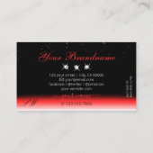 Elegant Red Black Gradient Sparkle Jewels Initials Visitenkarte (Rückseite)