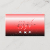 Elegant Red Black Gradient Sparkle Jewels Monogram Visitenkarte (Vorderseite)