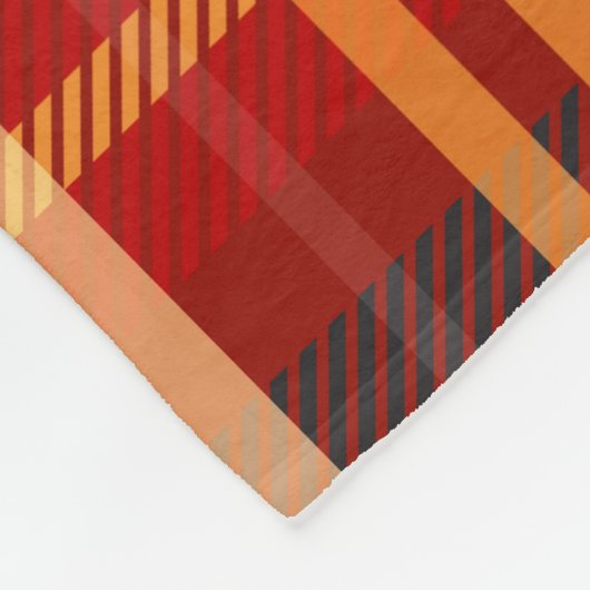 Elegant Red Black Plaid Monogram Custom Fleecedecke (Ecke)