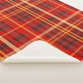 Elegant Red Black Plaid tartan Monogram  Sherpadecke (3/4)