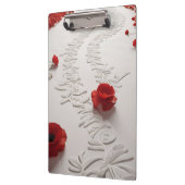 Elegant Red Blossom Path Floral Art Klemmbrett (Links)