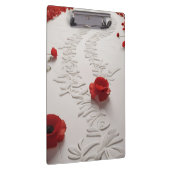 Elegant Red Blossom Path Floral Art Klemmbrett (Rechts)