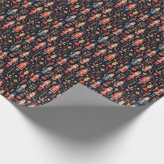 Elegant Red & Blue Nutcracker Classic Geschenkpapier (Ecke)