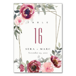 ELEGANT RED BLUSH BURGUNDY ROSE FLORAL WEDD TISCHNUMMER