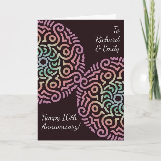 Elegant Red Boho Mandala Hochzeitstag Karte (Vorderseite)