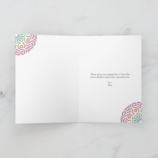 Elegant Red Boho Mandala Hochzeitstag Karte (Innenseite)