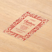 Elegant Red Botanicals Christmas Party Acryleinladungen (Ablage )