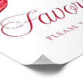 Elegant Red Bow Baby Shower Favors Sign Poster (Ecke)