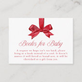 Elegant Red Bow Christmas Books For Baby Begleitkarte (Vorderseite)