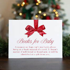 Elegant Red Bow Christmas Books For Baby Begleitkarte