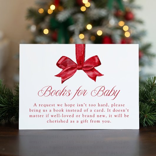 Elegant Red Bow Christmas Books For Baby Begleitkarte