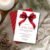 Elegant Red Bow Christmas Party Einladung