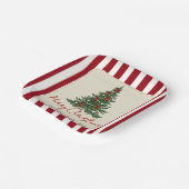 Elegant Red Bow Christmas Tree Party Paper Plates Pappteller (Gewinkelt)