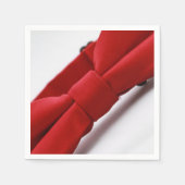 Elegant Red Bow Krawatte Paper Napkin Serviette (Vorderseite)