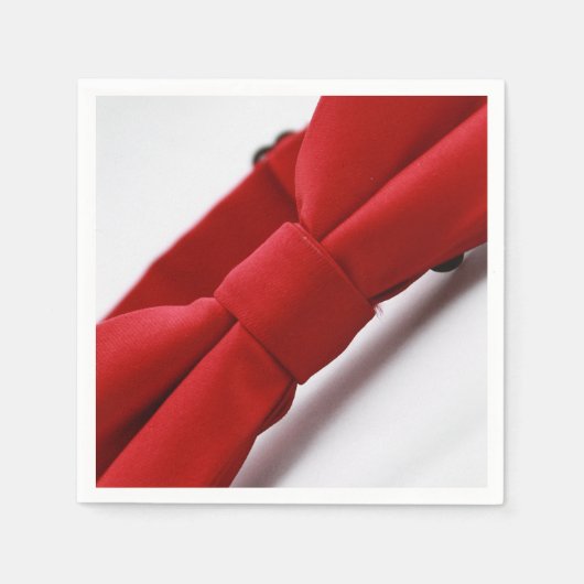 Elegant Red Bow Krawatte Paper Napkin Serviette (Vorderseite)