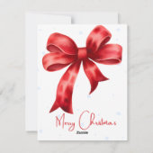 Elegant Red Bow SnowFlake Weihnachten (Rückseite)