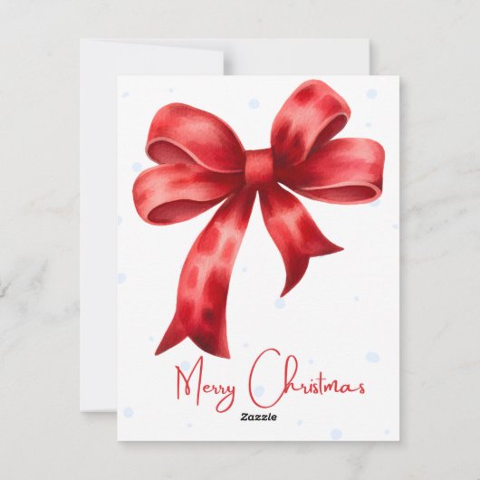 Elegant Red Bow SnowFlake Weihnachten (Rückseite)