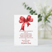 Elegant Red Bow SnowFlake Weihnachten (Stehend Vorderseite)